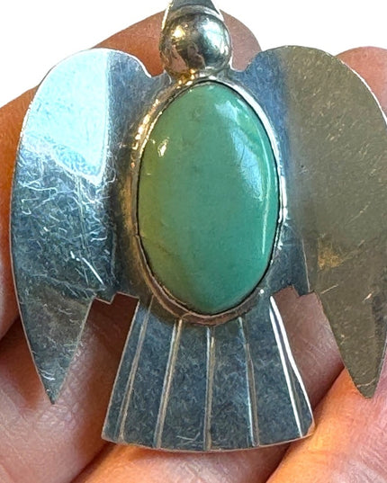 Vintage handmade Taxco Mexico MPB Eagle sterling stone brooch southwestern
