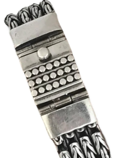 Chunky Sterling Silver Multi Byzantine Chain Bracelet Heavy  925 Silver Bali