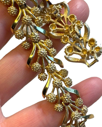 Gold Finish Trifari Bracelet 7 inches ornate design