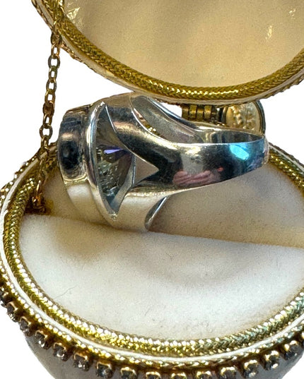 Sterling Silver 925 Authentic Mystic Topaz Stone Heart Ring Size 7