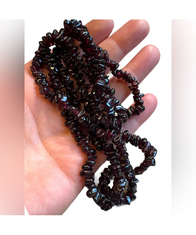 Vintage Garnet High quality chip necklace 34”