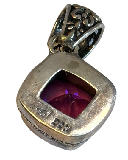 Lovely Sterling Silver faceted Amethyst Pendent Sarda 925