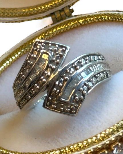 Vintage sterling silver JWBR diamond ring 925