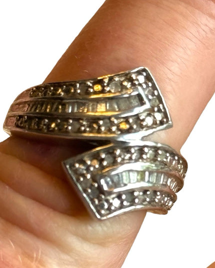 Vintage sterling silver JWBR diamond ring 925