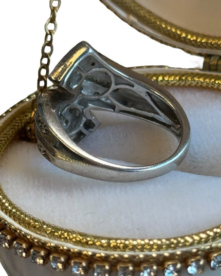 Vintage sterling silver JWBR diamond ring 925