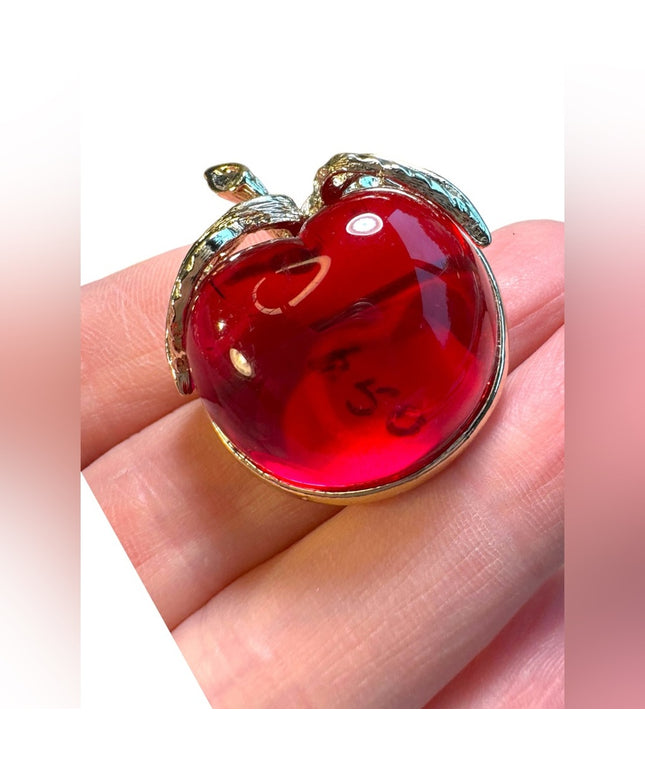 Vintage 1970s Red Sara Coventry cherry 🍒 brooch 32mm