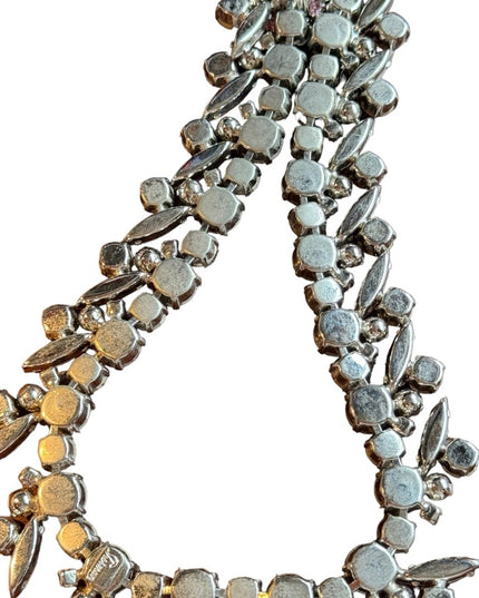 - Stunning mid century 1950s Pink Sherman Crystal fancy necklace silver me…
