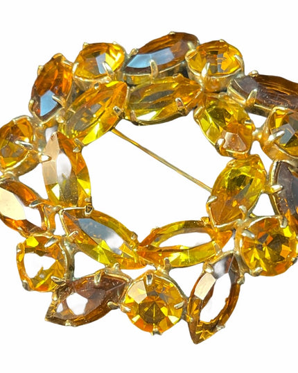 Vintage C1950s Juliana style  amber brown crystals