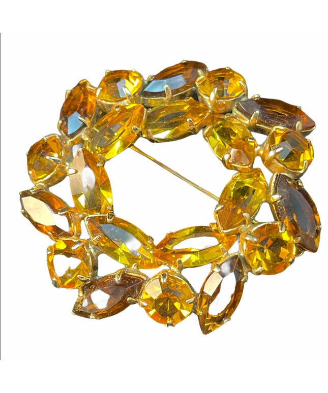 Vintage C1950s Juliana style  amber brown crystals