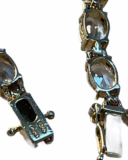 Sterling gold plt fancy Crystal CZ diamond look rhinestone bracelet