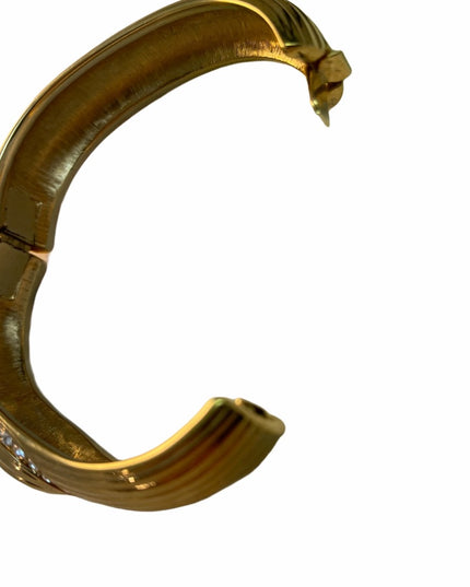 Vintage C1980s Swarovski Swan authentic Gold finish heavy crystal bangle
