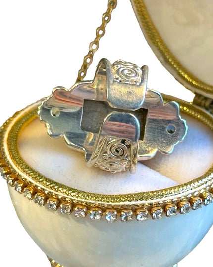 Sajen Sterling silver 925 scrollwork topaz labradorite Balenisian ring