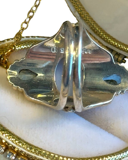 Sajen sterling silver 925 Topaz scrollwork Bali designer ring
