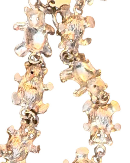 Soo cute sterling silver 925 teddy bear link bracelet 7”