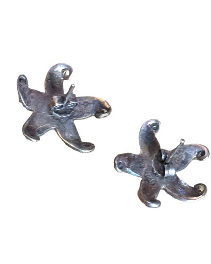 Lovely sterling silver marcasite antiqued flower earrings