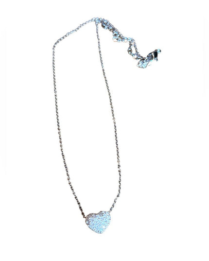 Lovely Swarovski crystal rhodium plate authentic swan heart necklace