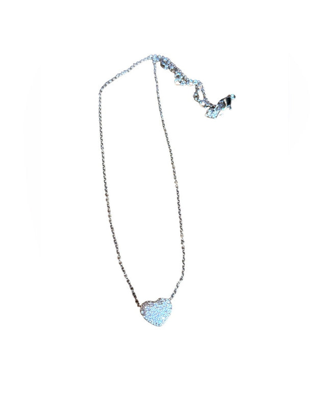 Lovely Swarovski crystal rhodium plate authentic swan heart necklace