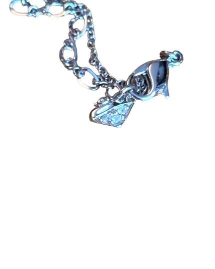 Lovely Swarovski crystal rhodium plate authentic swan heart necklace