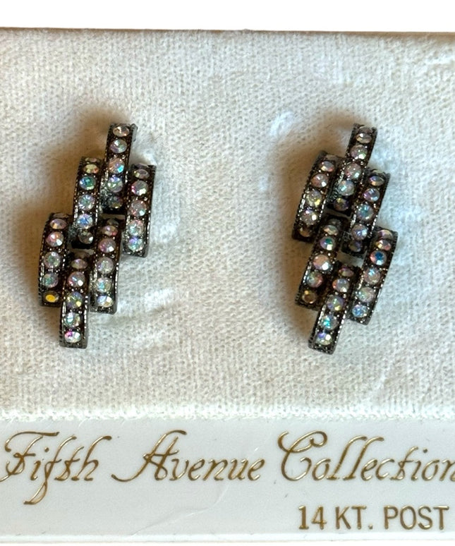 Vintage Butler FAC Crystal rhinestone NWT Earrings
