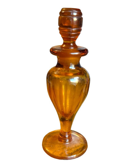 Vintage 1930s amber glass CZECH Perfume bottle 6x2”
