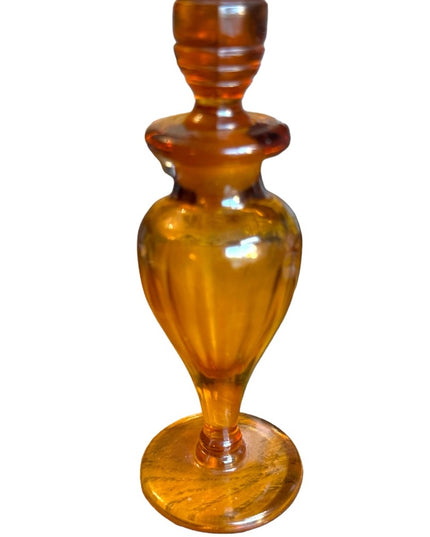 Vintage 1930s amber glass CZECH Perfume bottle 6x2”
