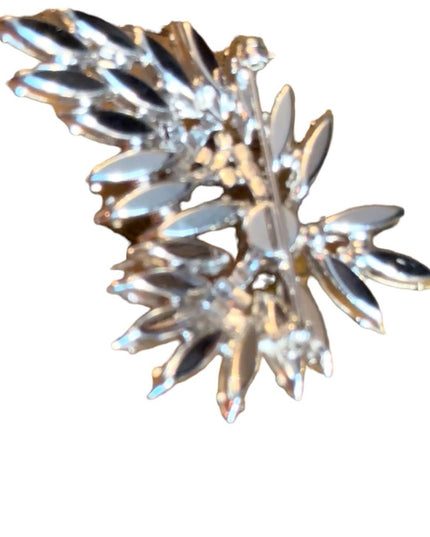 Vintage 1960s UNMARKED Sherman crystal brooch clear crystal