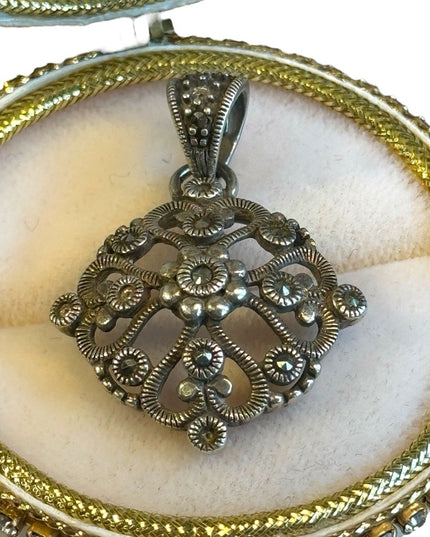 Sterling silver 925 marcasite necklace pendant