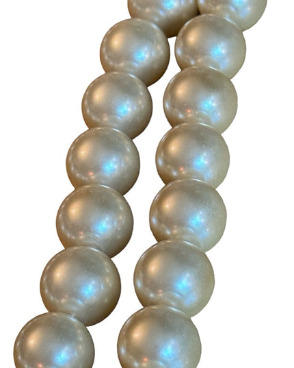 Retired Heidi Daus Large heavy long glass pearl necklace rhinesstones
