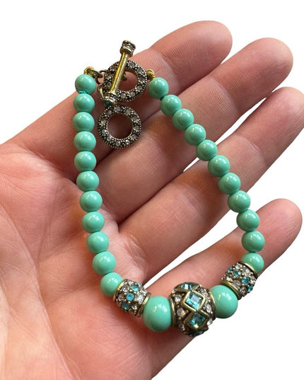 Lovely Retired HEIDI DAUS blue glass rhinestone bracelet