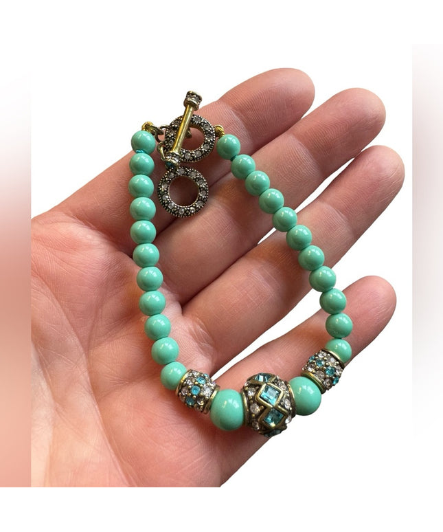 Lovely Retired HEIDI DAUS blue glass rhinestone bracelet