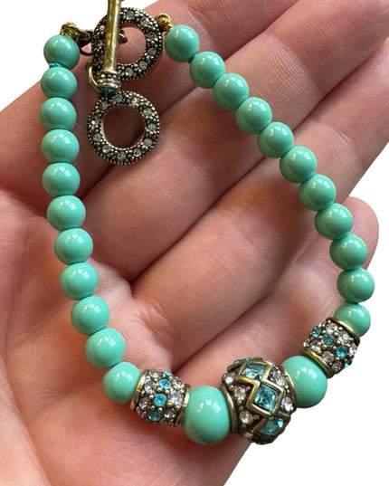 Lovely Retired HEIDI DAUS blue glass rhinestone bracelet