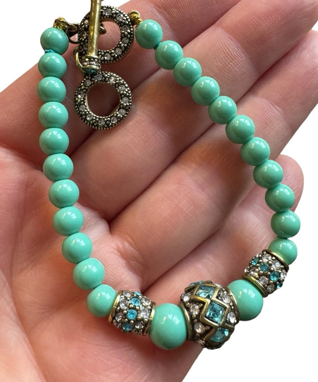Lovely Retired HEIDI DAUS blue glass rhinestone bracelet