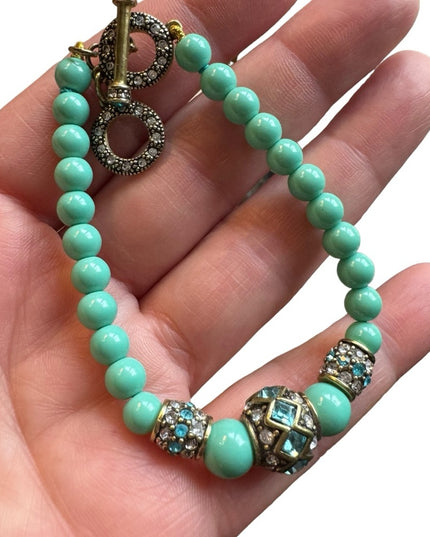 Lovely Retired HEIDI DAUS blue glass rhinestone bracelet