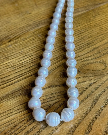 Stunning sterling silver large  fresh water pearl chunky necklace