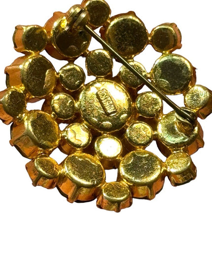 Vintage Austria Green crystal flower brooch mid century 1960s