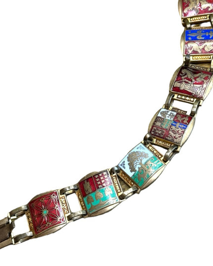 Bracelet coat of arms Enamel on brass the Blazon of Paris Lions brassy finish