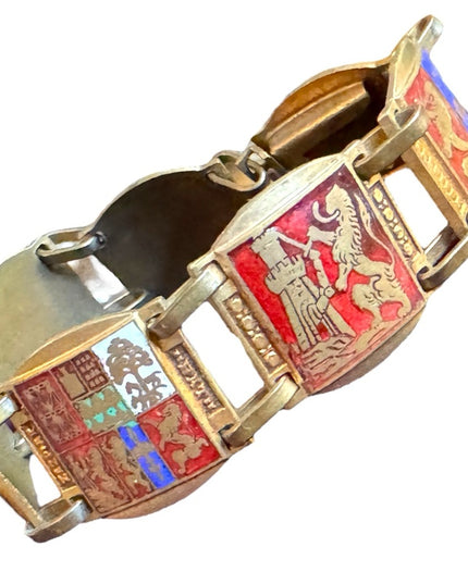 Bracelet coat of arms Enamel on brass the Blazon of Paris Lions brassy finish