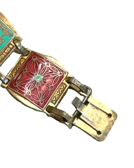 Bracelet coat of arms Enamel on brass the Blazon of Paris Lions brassy finish