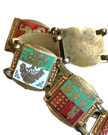 Bracelet coat of arms Enamel on brass the Blazon of Paris Lions brassy finish