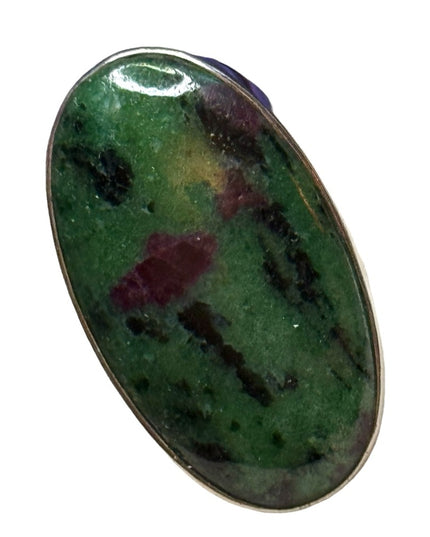 Designer Sajen 2001 Natural Ruby zoisite cabochon sterling silver 925 ring