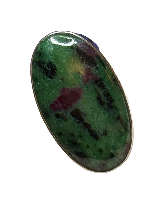 Designer Sajen 2001 Natural Ruby zoisite cabochon sterling silver 925 ring