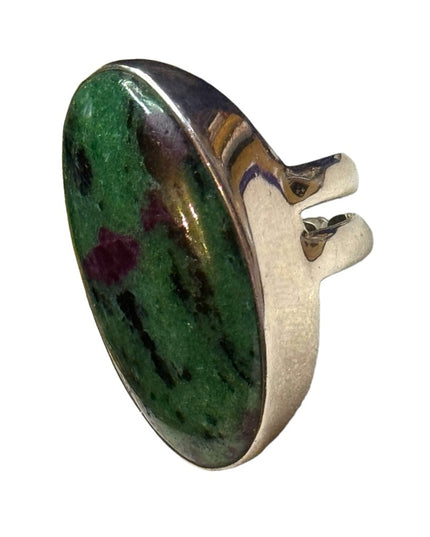 Designer Sajen 2001 Natural Ruby zoisite cabochon sterling silver 925 ring
