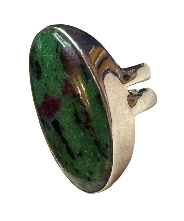 Designer Sajen 2001 Natural Ruby zoisite cabochon sterling silver 925 ring