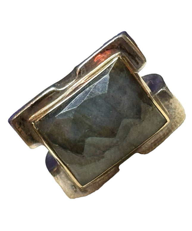 Lovely sterling silver 925 Michael Dawkins chunky Labradorite ring