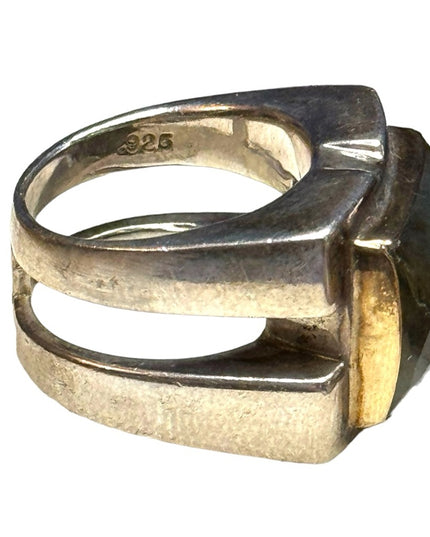 Lovely sterling silver 925 Michael Dawkins chunky Labradorite ring