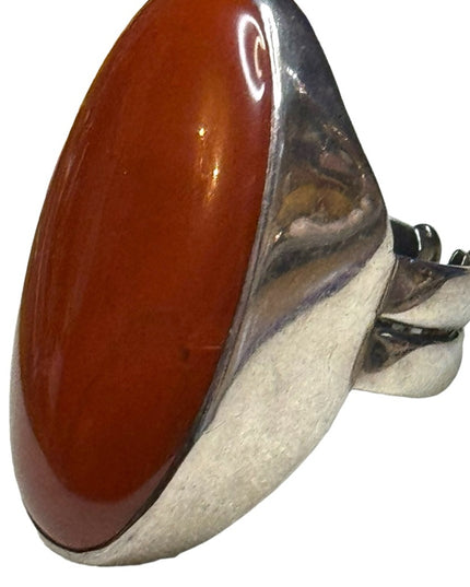 Sajen sterling silver 925 elongated handmade Balenisian Bali Jasper ring