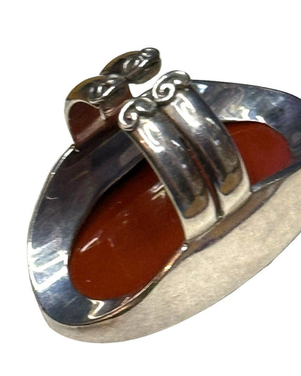 Sajen sterling silver 925 elongated handmade Balenisian Bali Jasper ring