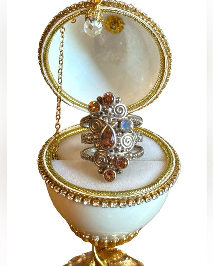 Sajen sterling silver 925 Balenisian handmade mystic topaz moonstone ring
