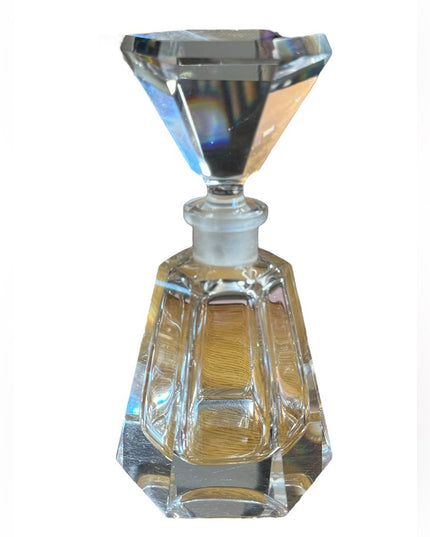 Vintage lead crystal heavy clear perfume bottle