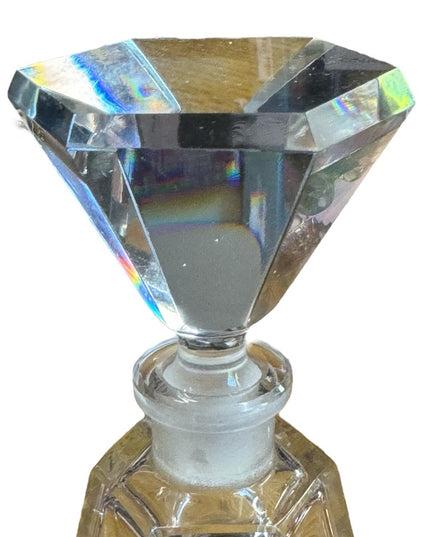 Vintage lead crystal heavy clear perfume bottle